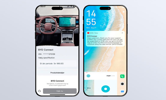 Hvis du ikke forlænger BYD Connect