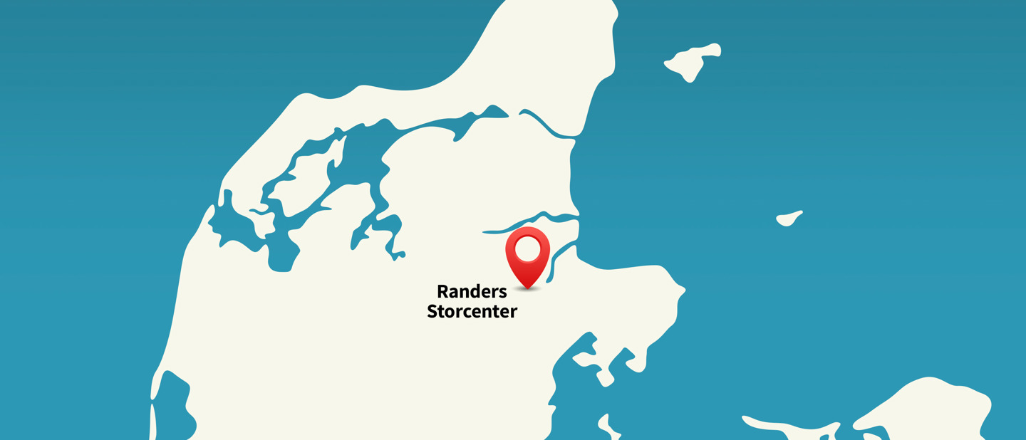 Kort over BYD POP-UP lokation i Randers Storcenter
