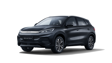 BYD ATTO 3 i sort set fra forfra